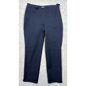 J McLaughlin Womens Ankle Pants‎ Sz 4 Navy Blue Crop Classic Preppy Side Zip